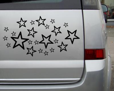 Sterne Aufkleber Set  Outline  runde Ecken