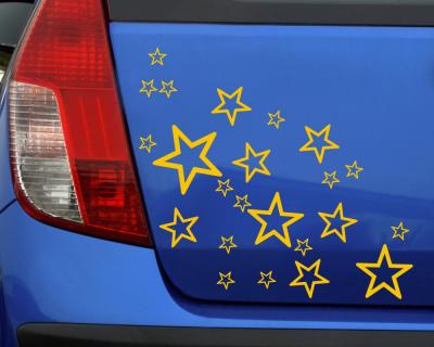 Sterne Aufkleber Set 'Outline' runde Ecken - Ansicht 3