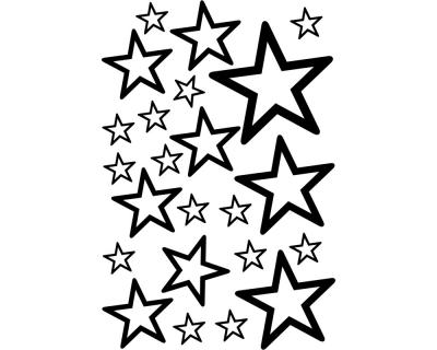 Sterne Aufkleber Set ”Outline” runde Ecken Aufkleber