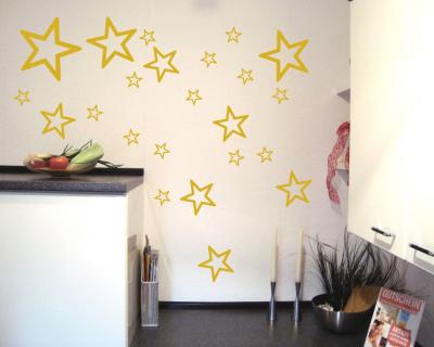 Wandtattoo Sterne Set  Outline  runde Ecken