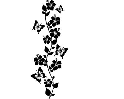 Blumenranke Wandtattoo lang gro - Ansicht 1