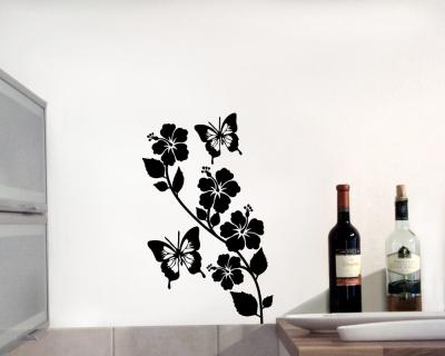 Blumenranke Wandtattoo kurz