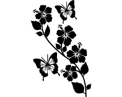 Blumenranke Wandtattoo kurz - Ansicht 1