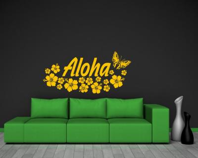 Wandtattoo Hibiskus Blüten Aloha Wandtattoo