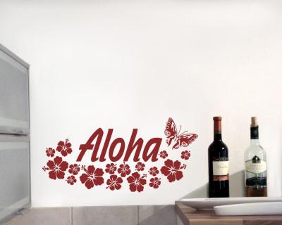 Wandtattoo Hibiskus Blten Aloha
