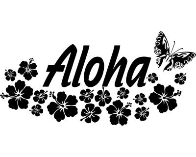Wandtattoo Hibiskus Blten Aloha - Ansicht 1