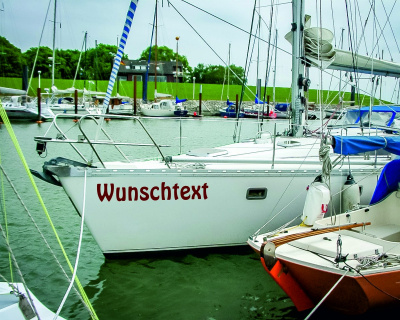 2x Bootsnamen Aufkleber