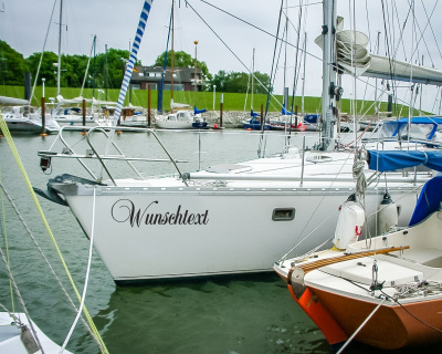 2x Bootsnamen Aufkleber Aufkleber