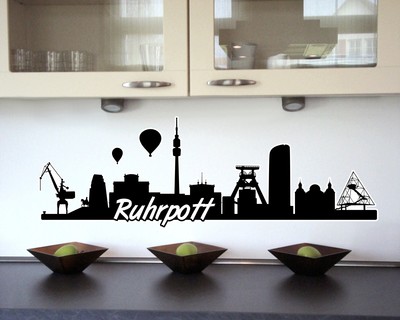 Ruhrgebiet Skyline Wandtattoo