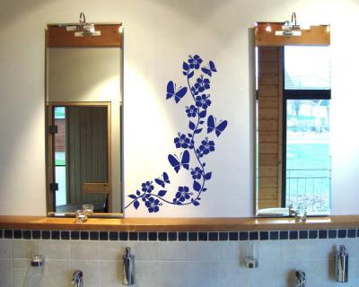 Blumenranke Wandtattoo rechtwinklig klein - Ansicht 3