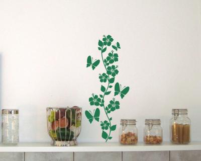 Blumenranke Wandtattoo lang klein - Ansicht 3