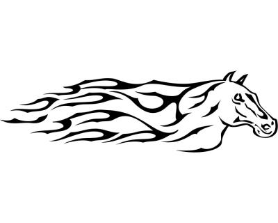 Flammenaufkleber Pferd Motiv 593