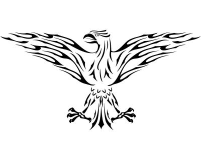Flammenaufkleber Adler Motiv 597