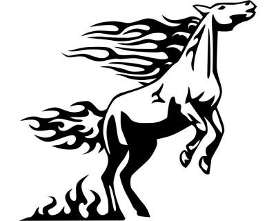 Flammenaufkleber Pferd Motiv 598