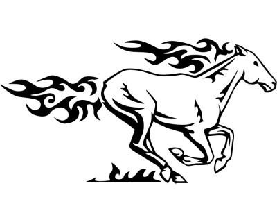 Flammenaufkleber Pferd galoppierend Motiv 601 Aufkleber