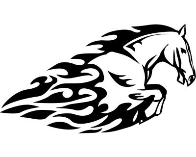 Tribalaufkleber Pferdkopf Motiv 605
