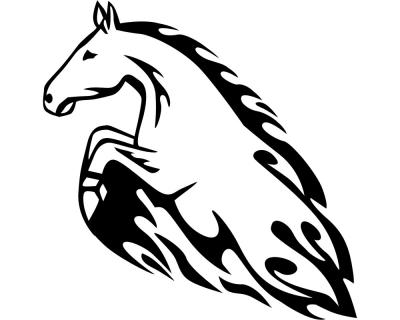 Flammenaufkleber Pferd Motiv 608