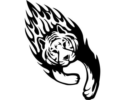 Flammenaufkleber Tiger Motiv 612