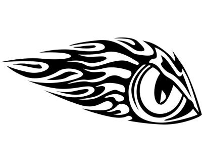 Flammenaufkleber Auge