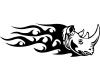 Flammensticker Nashorn Motiv 622 Aufkleber