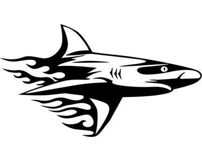 Tribalsticker weißer Hai Motiv 628