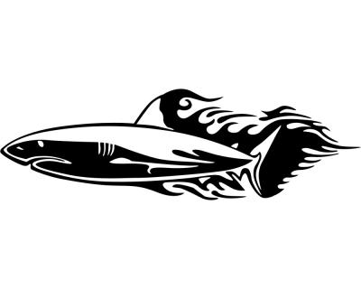 Folienaufkleber weißer Hai Motiv 632