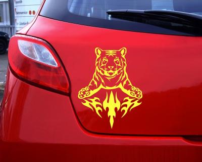 Flammenaufkleber springender Tiger Motiv 642 - Ansicht 3