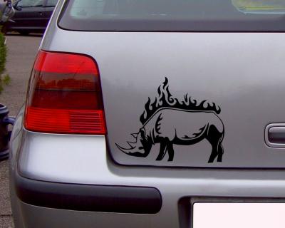 Flammenaufkleber Nashorn Motiv 646 - Ansicht 2