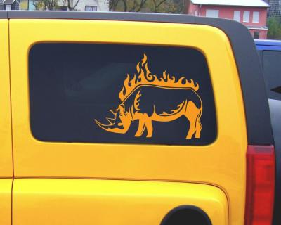 Flammenaufkleber Nashorn Motiv 646 Aufkleber