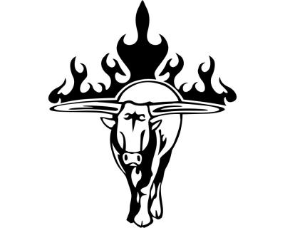 Flammenaufkleber Stier Bulle Motiv 647