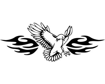 Flammenaufkleber fliegender Adler Motiv 651