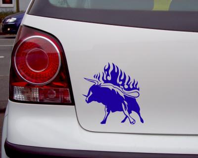 Flammentribal stehender Stier Motiv 652 - Ansicht 3