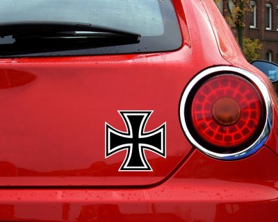 Aufkleber Eisernes Kreuz Iron Cross Autoaukleber Sticker Schwarz