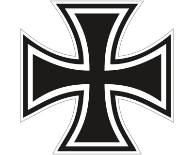 Aufkleber Eisernes Kreuz Iron Cross Autoaukleber Sticker Schwarz auf weißem  Grund