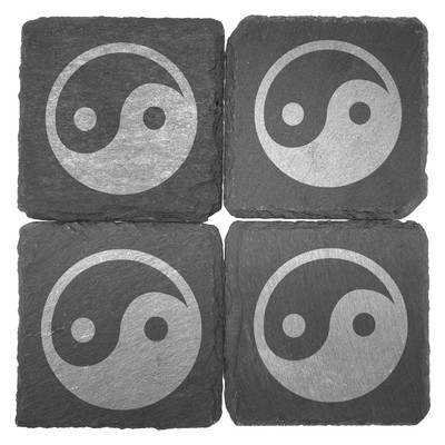 Untersetzer mit Yin & Yang Gravur - Ansicht 2