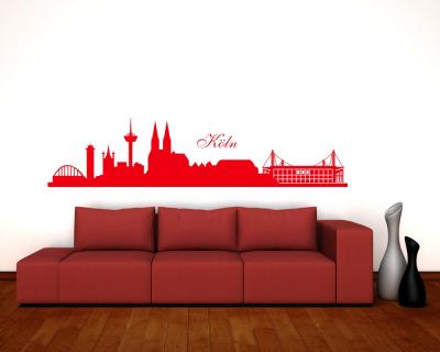 Wandtattoo Kln Skyline + Stadion - Ansicht 2