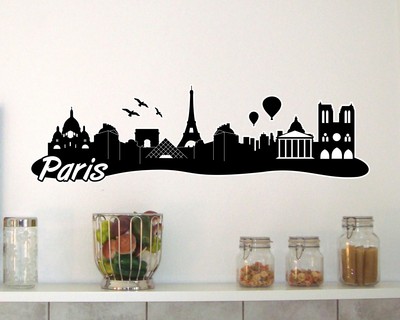 Paris Skyline Wandtattoo