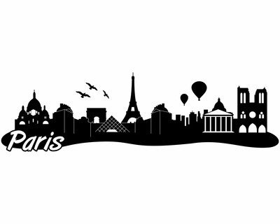 Paris Skyline Wandtattoo