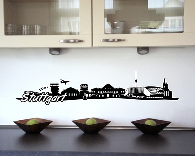 Stuttgart Skyline Wandtattoo - Ansicht 2