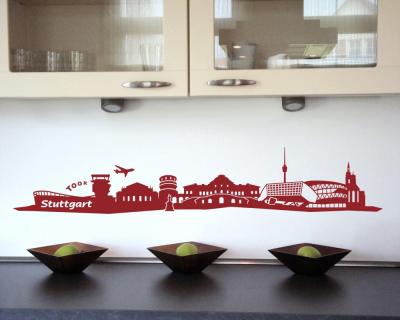 Wandtattoo Stuttgart Skyline - Ansicht 2
