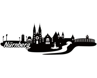 Nürnberg Skyline Autoaufkleber