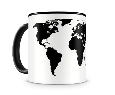 Tasse mit dem Motiv Weltkarte