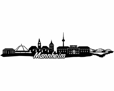 Mannheim Skyline Wandtattoo