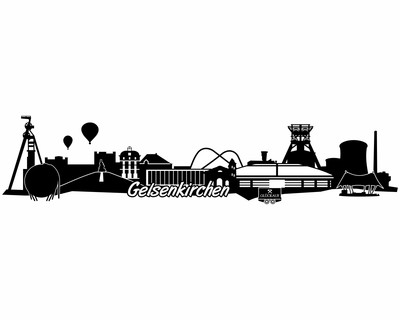 Gelsenkirchen Skyline Wandtattoo - Ansicht 1