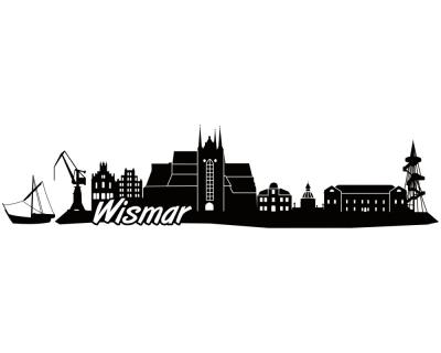 Wismar Skyline Autoaufkleber Aufkleber