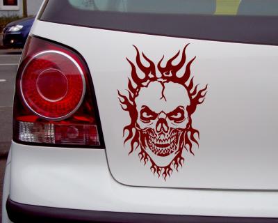 Flammentotenkopf  Burning Hero  Aufkleber