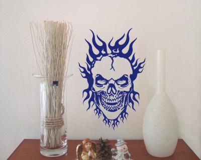 Flammentotenkopf  Burning Hero  Wandtattoo
