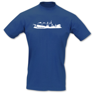 T-Shirt Bremerhaven Skyline royal blau/wei L