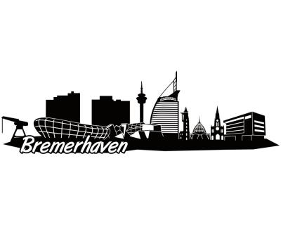 Bremerhaven Skyline Autoaufkleber