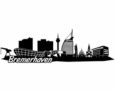 Bremerhaven Skyline Wandtattoo